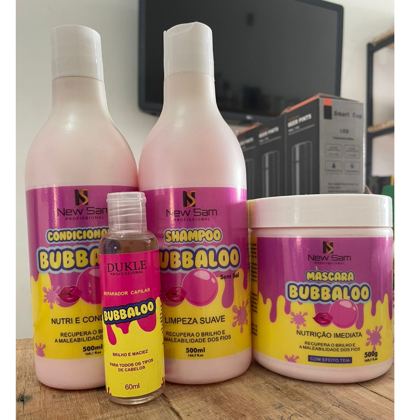 Kit Capilar Bubbaloo Nutrição e Brilho Imediato Com Reparador de Pontas