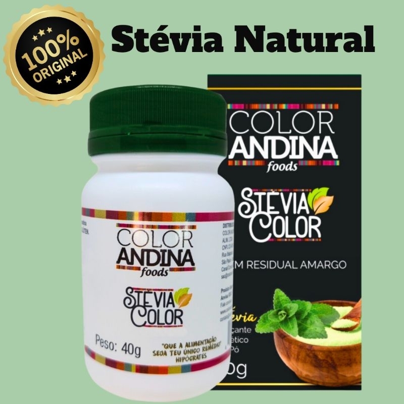 Adoçante Stévia Natural sem gosto residual amargo - Color Andina Foods