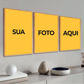 Kit 3 Quadro Decorativo 40X60 Personalizado Com Moldura Foto Grande em Oferta na Shopee