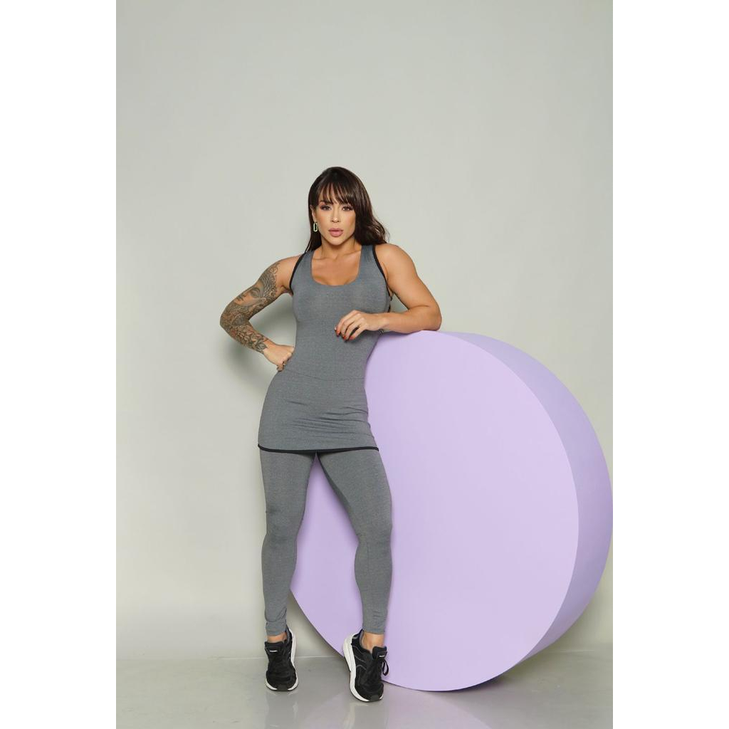 Macacão Macaquinho Fitness Longo com Saia Moda Academia Suplex Confortável Roupa Feminina para Malhar em Oferta na Shopee