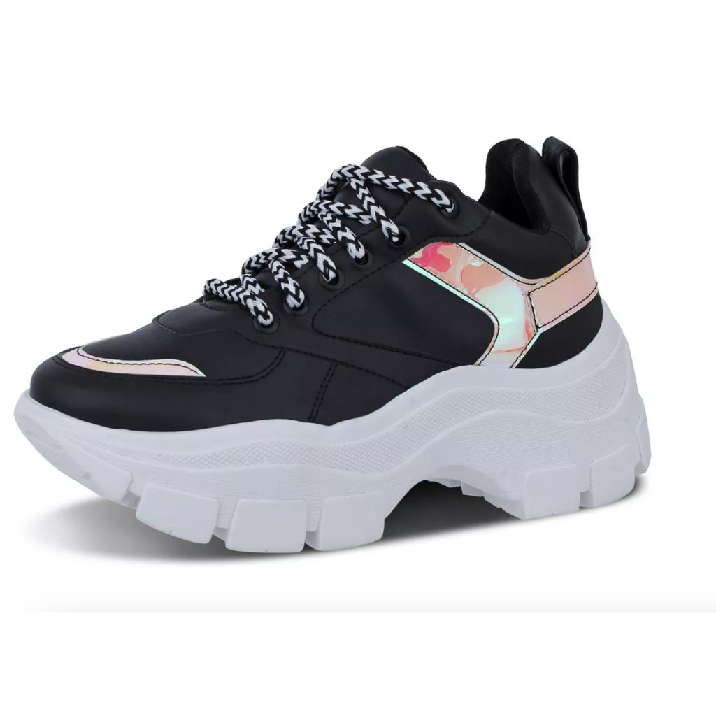 Sneaker Tênis Feminino Preto Furta Cor Blogueirinha Mega Promoção