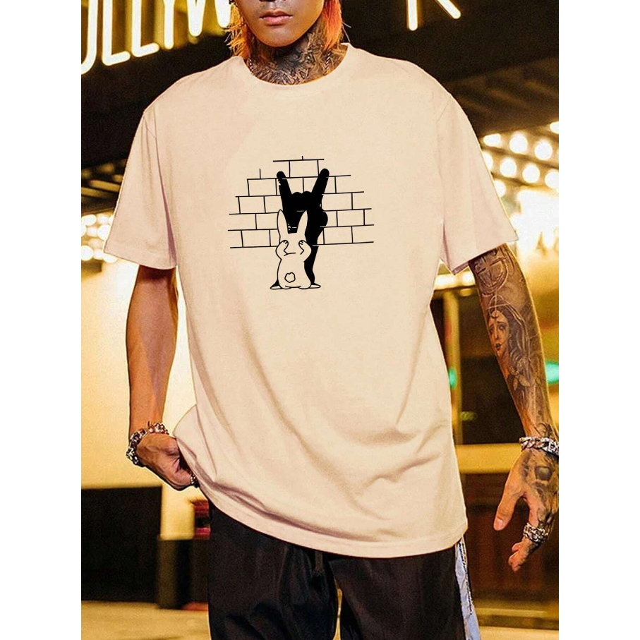 Camiseta Coelho Sombra Tijolo Oversized Streetwear