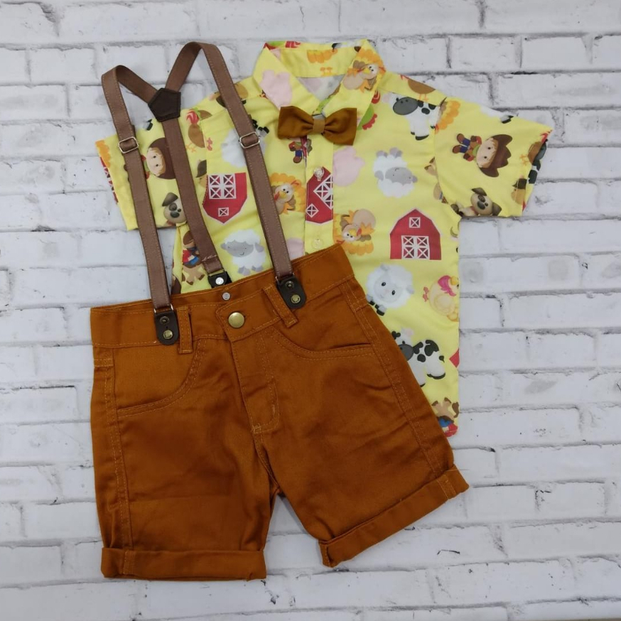 Roupa infantil menino da fazendinha. Fantasia da fazendinha