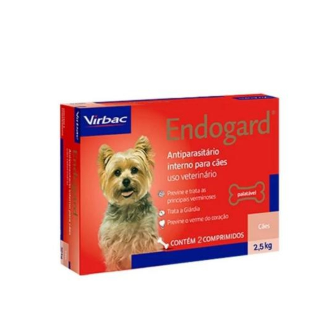 Endogard Vermífugo Para Cães com 2.5kg Caixa Com 2 comprimidos