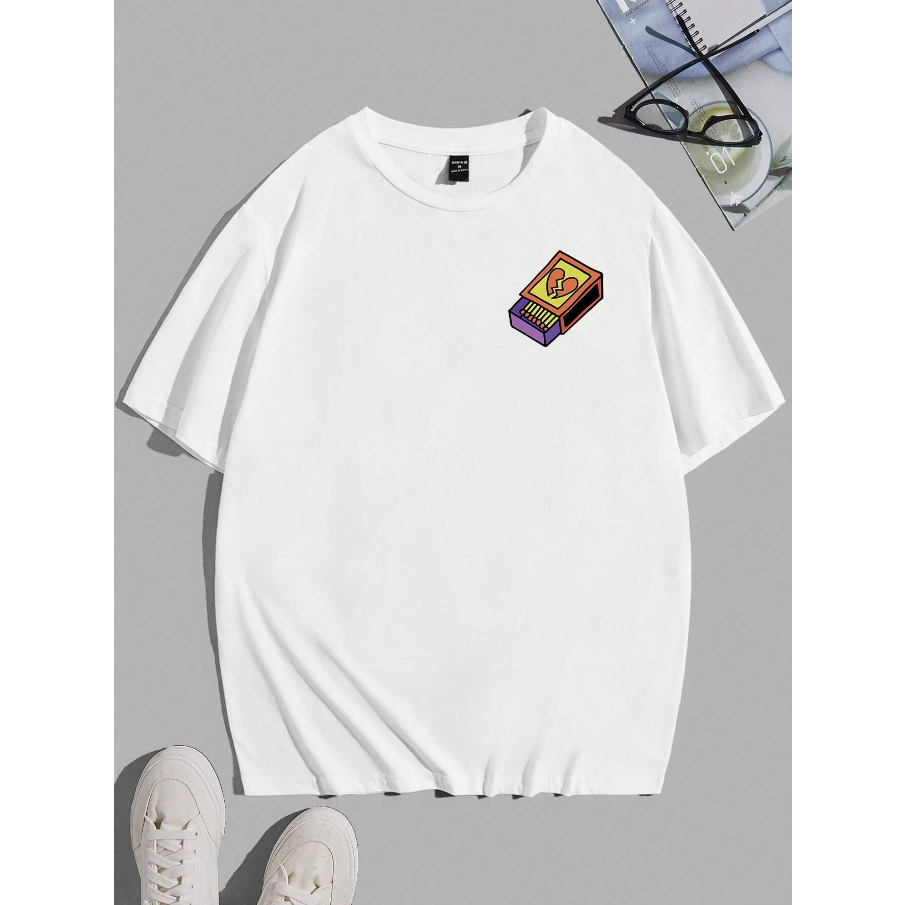 Camiseta Caixa Fosforo Coração Partido Oversized