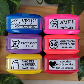 Kit com 6 carimbos para professores- carimbos pedagógicos em Oferta na Shopee