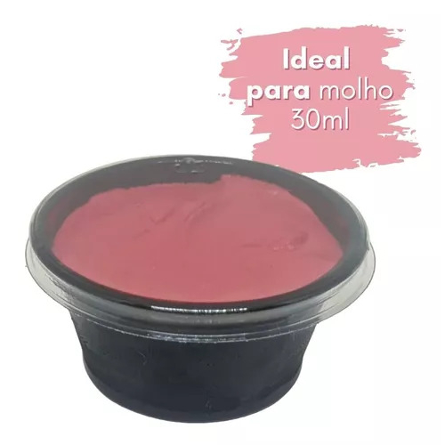 700 Potinho Preto Molheira Pote Descartável Molho Com Tampa 30ml