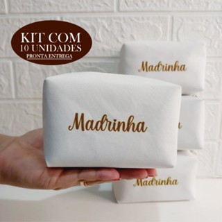 kit com 10unid Necesser Mini Box Para Madrinha Casamentos Azul serenity Rosa Branco Fucsia