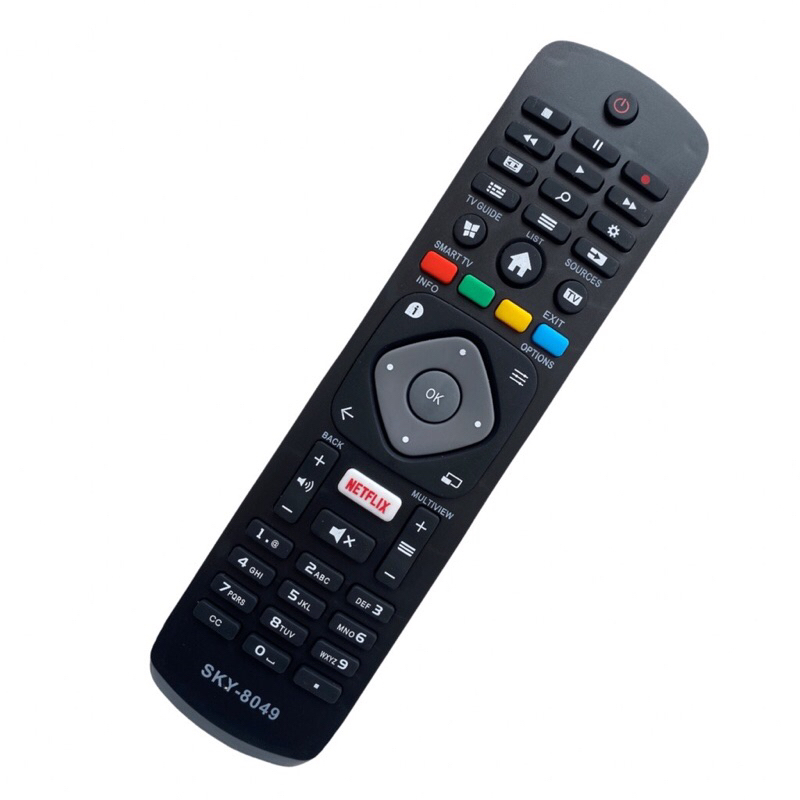 Controle remoto compatível com TV Philips LED Smart 4k com chave Netflix (7276)