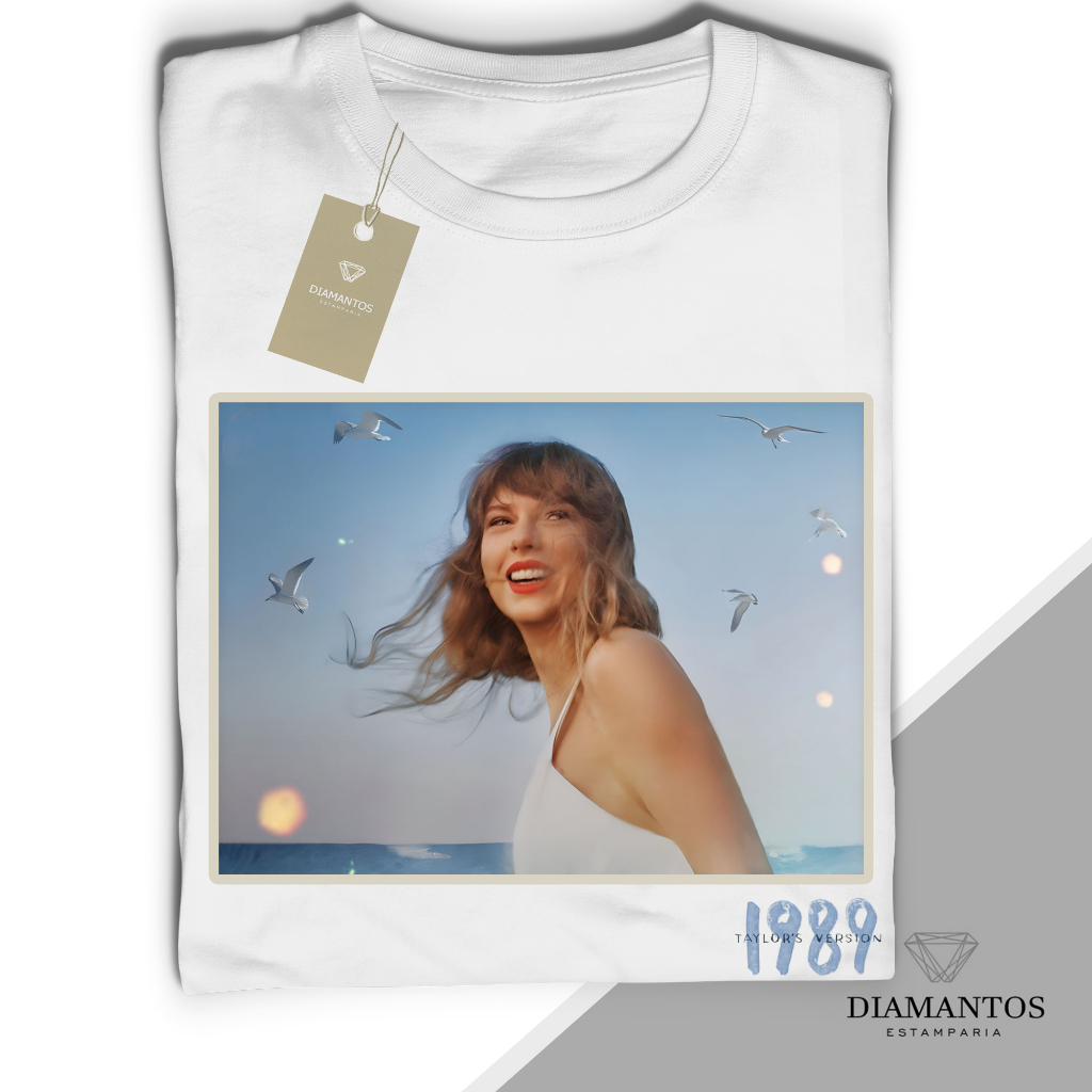 Camiseta TAYLOR SWIFT 1989 Taylor's Version blusinha baby look MALHA ELASTANO