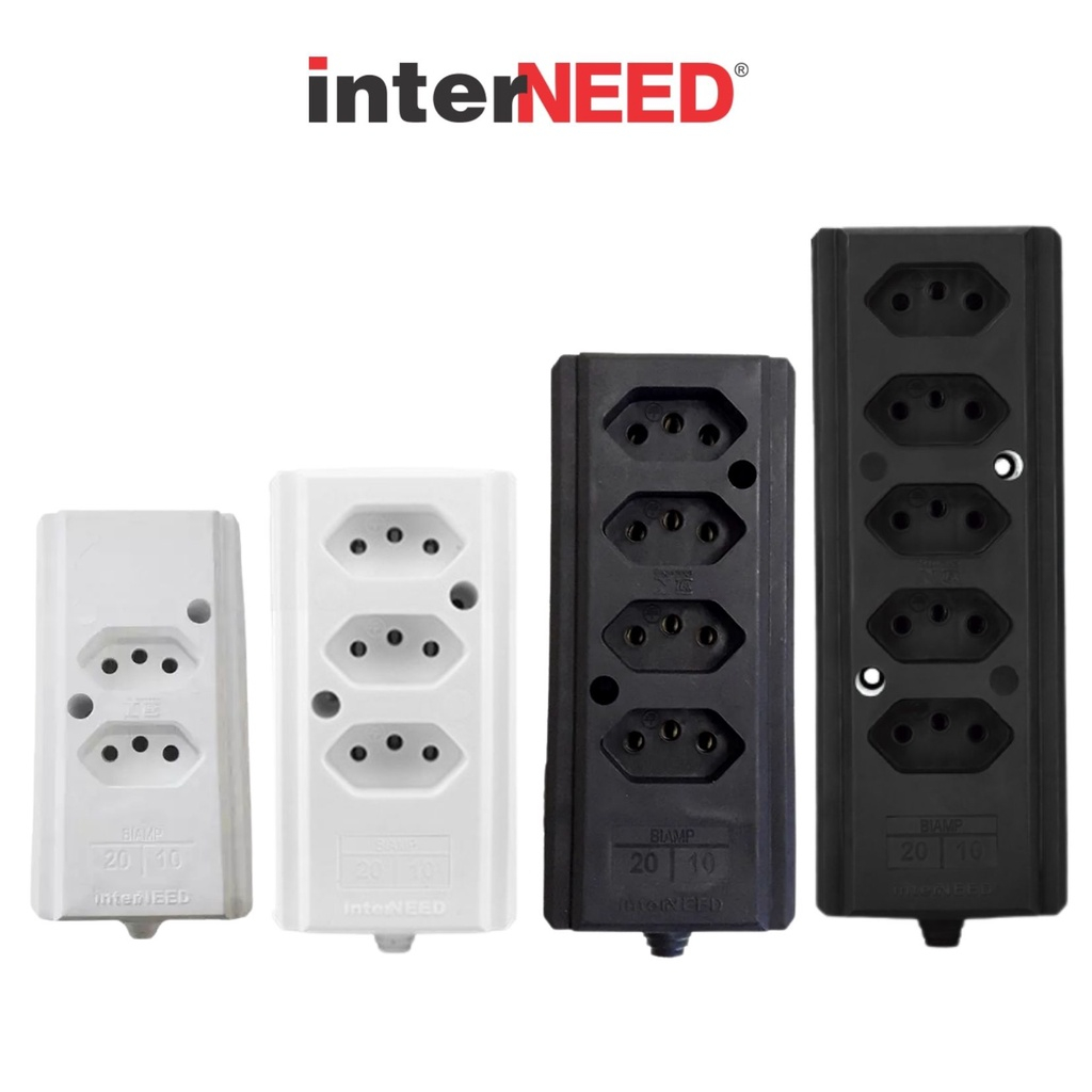 Tomada em Barra Regua Para Extensão Elétrica 2P+T Bi Ampere 20A/10A