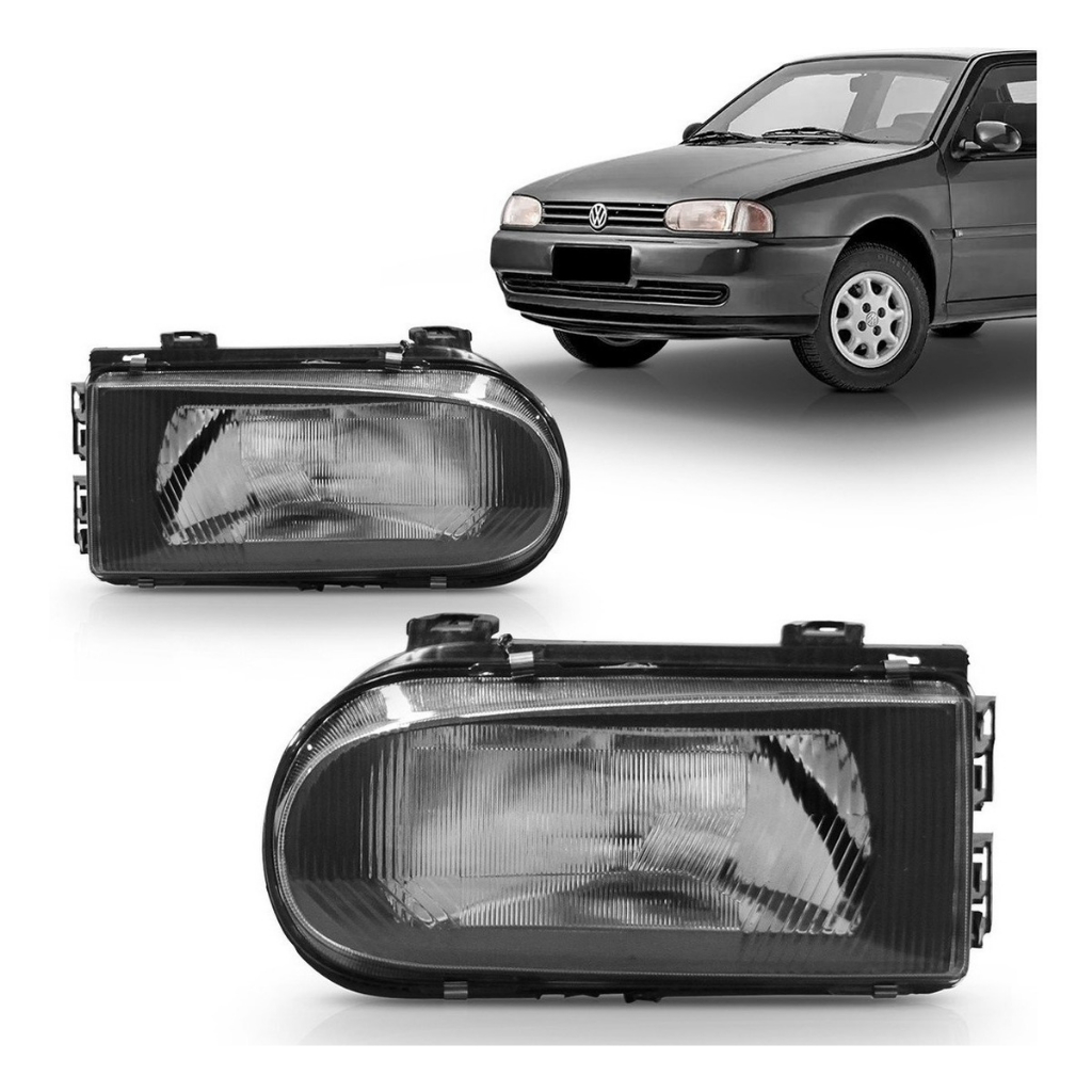 Par Farol Gol 95 96 97 98 99 Lente De Vidro Masc. Negra Top