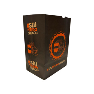 Saco para Delivery Black #SeuPedidoChegou  - 50 unidades em Oferta na Shopee