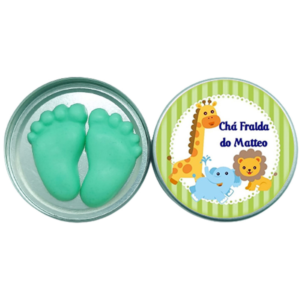 120 Mini Pezinhos 60 Latinhas Personalizadas ! Lembrancinha