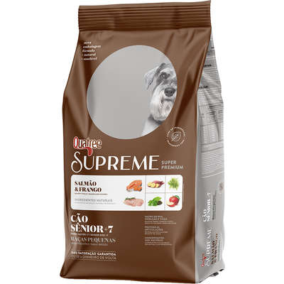 KIT COM 2 Ração Sênior  Ração Quatree Supreme Salmão e Frango Cães Sênior +7 Raças Pequenas 10,1kg