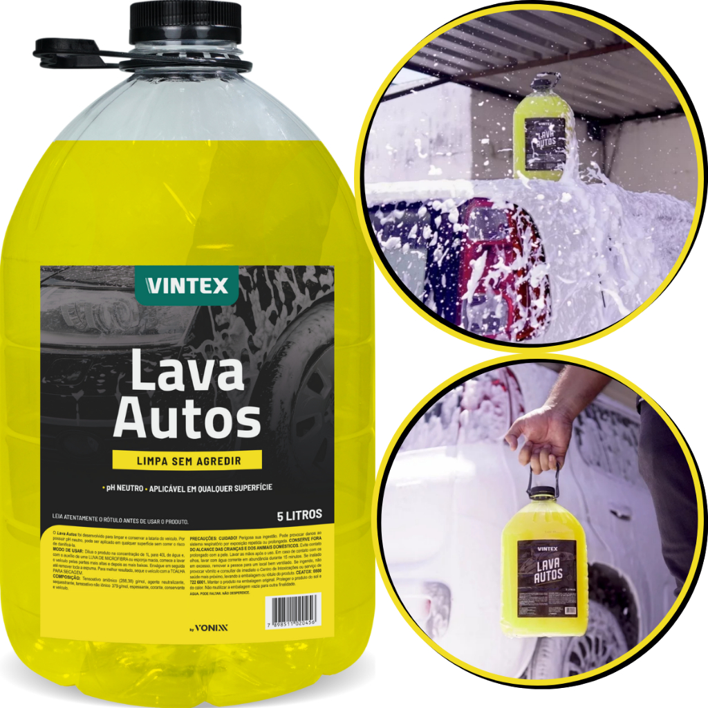 Lava Autos Vintex Vonixx 5L Shampoo Automotivo Ph Neutro - Spare Parts and Accessories for Vehicles