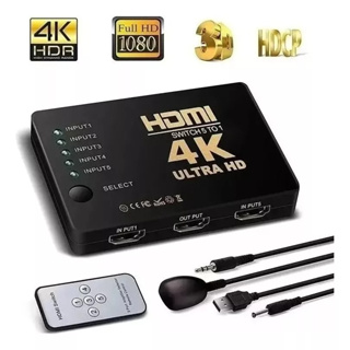 Switch Hdmi Adaptador Hub 5x1 Splitter 4k Com Controle em Oferta na Shopee