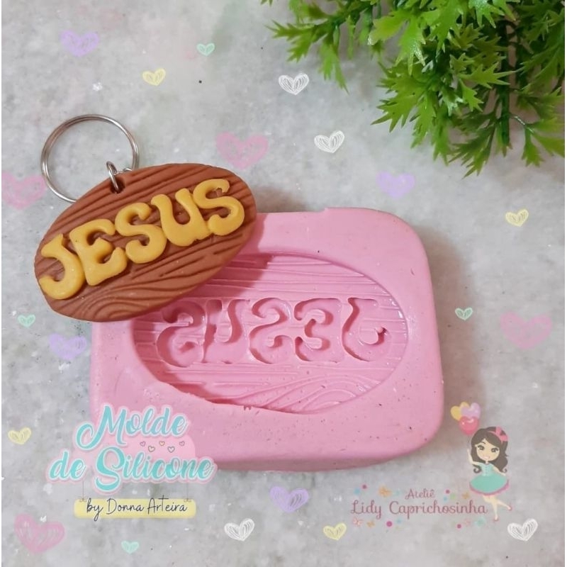 Molde de Silicone Tag Placa Jesus Cristo cód 08