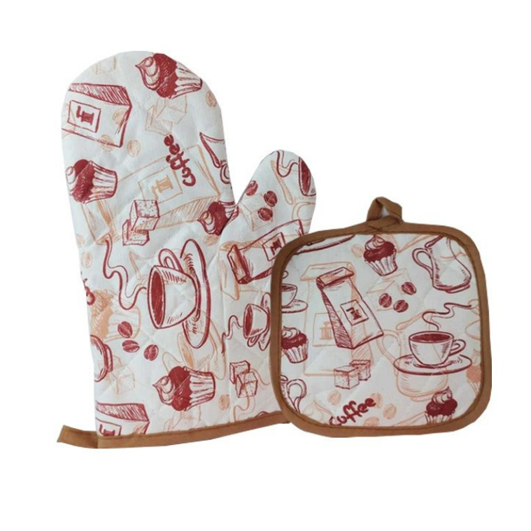 Luva Térmica De Cozinha Mais Descanso Para Panela - Cores Sortida