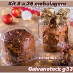 10~30 Embalagem p/ Panetone 500 gr G33 Transparente Reforçada Premium (CHOCO)
