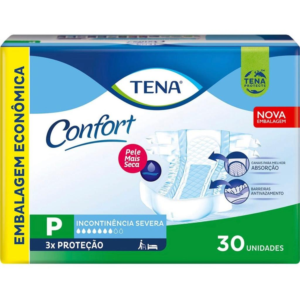 Fralda Geriátrica INCONTINÊNCIA MODERADA/SEVERA TENA CONFORT em Oferta na Shopee