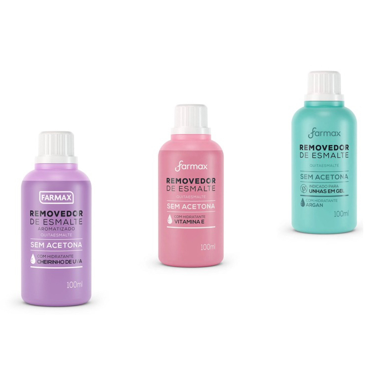 Removedor de Esmalte sem Acetona Farmax 100ml - Escolher