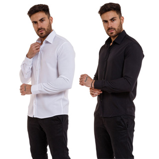 Kit 2 Camisas Masculino Social Slim fit Luxo Manga Longa Envio Imediato Blusa Masculina em Oferta na Shopee