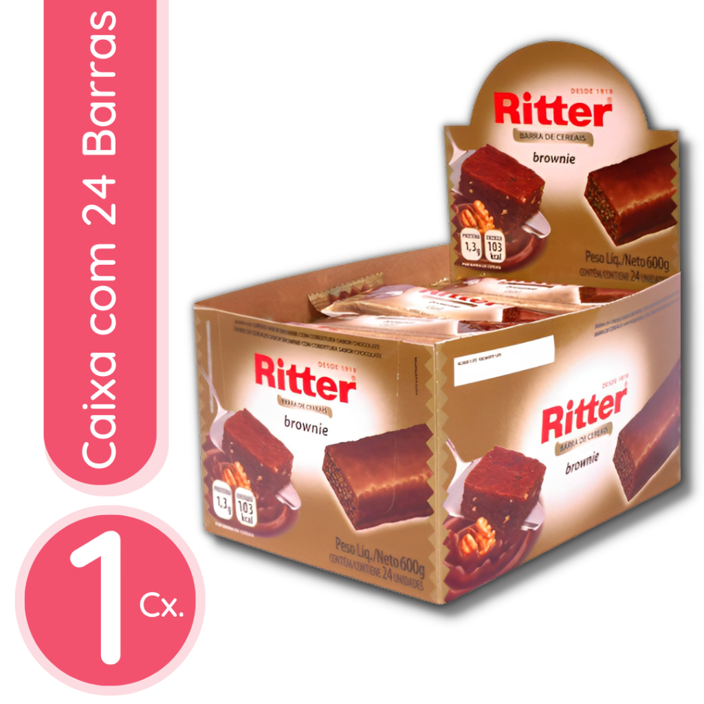 Barra de Cereal Ritter Brownie - 1 Caixa com 24 Unidades em Oferta na Shopee