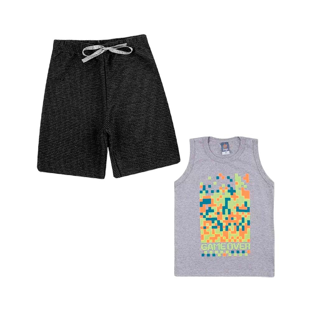 Conjunto Kit Regata Infantil e Shorts Menino de 4, 6, 8 Anos Promocao Roupa Menino Barata Precinho Barato Qualidade