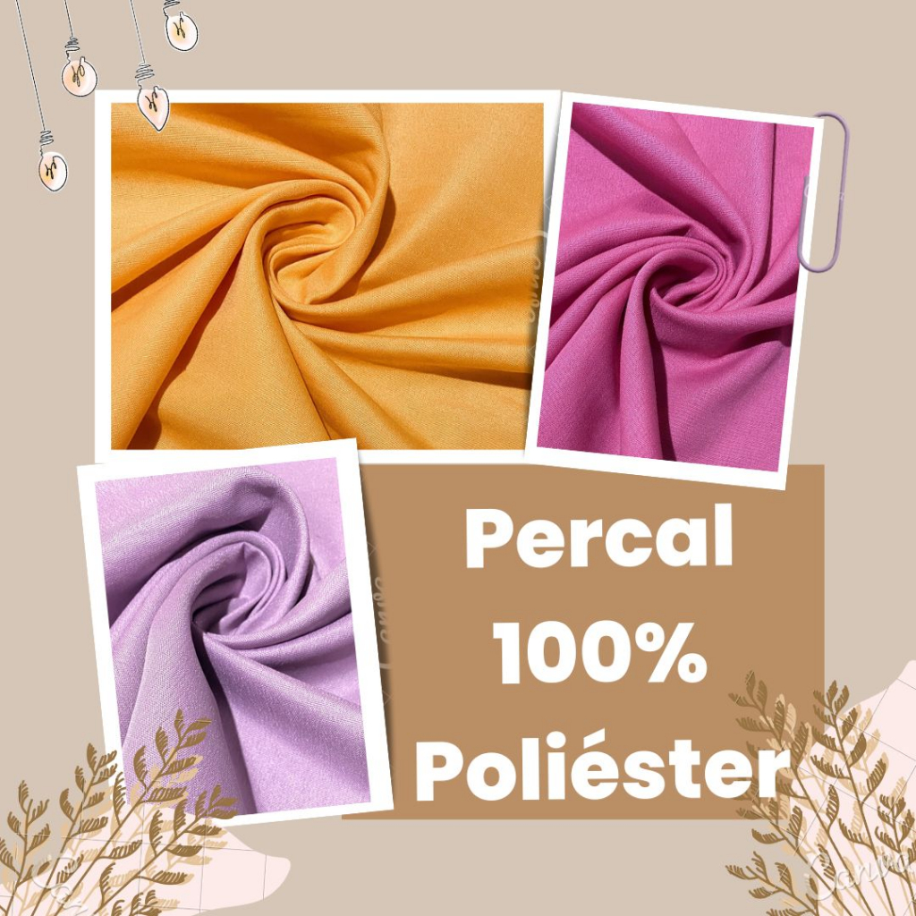 Tecido Percal de poliéster Liso (1m x 2,25m) 100% poliéster