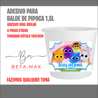 ADESIVO VINIL PARA BALDE DE PIPOCA - CIRCO ROSA - FAZEMOS QUALQUER TEMA - NÃO ACOMPANHA BALDE