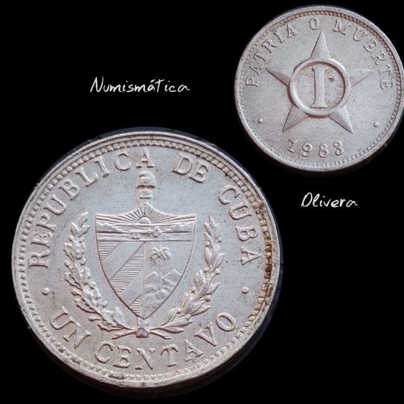 Moeda antiga Cuba 1 centavo. L.: 1433
