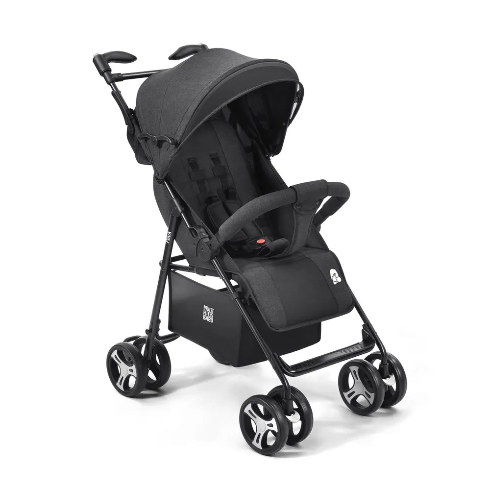 Carrinho de Passeio P/ Bebê Flick Até 15kgs Preto Multikids