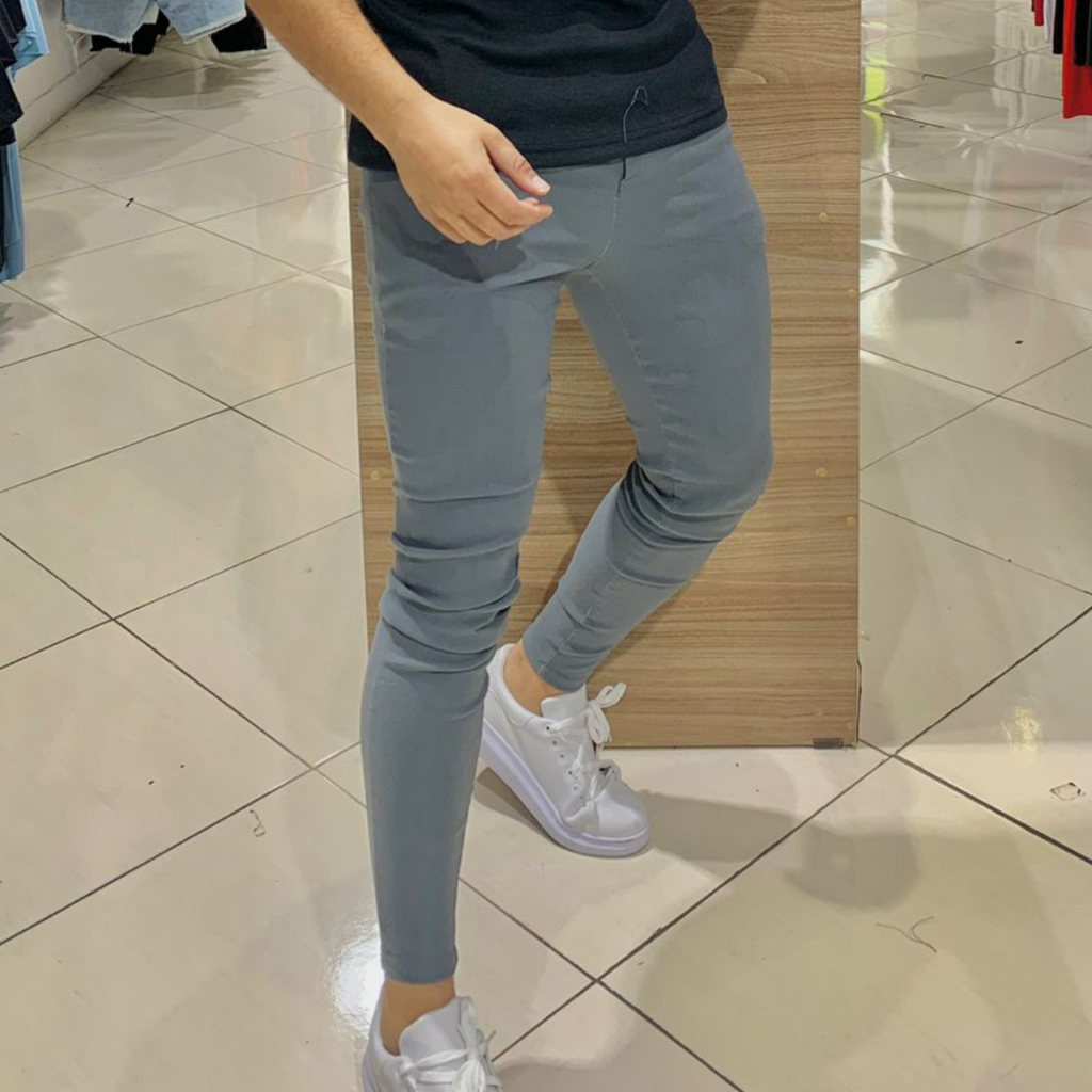 calça alfaiataria masculina bengaline cinza exclusiva em Oferta na Shopee