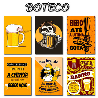 Quadro Para Decoração Placas MDF, Tema Boteco Buteco Bebida Área De Churrasco Amigos Do Bar Manual do Churrasco 13x20 em Oferta na Shopee