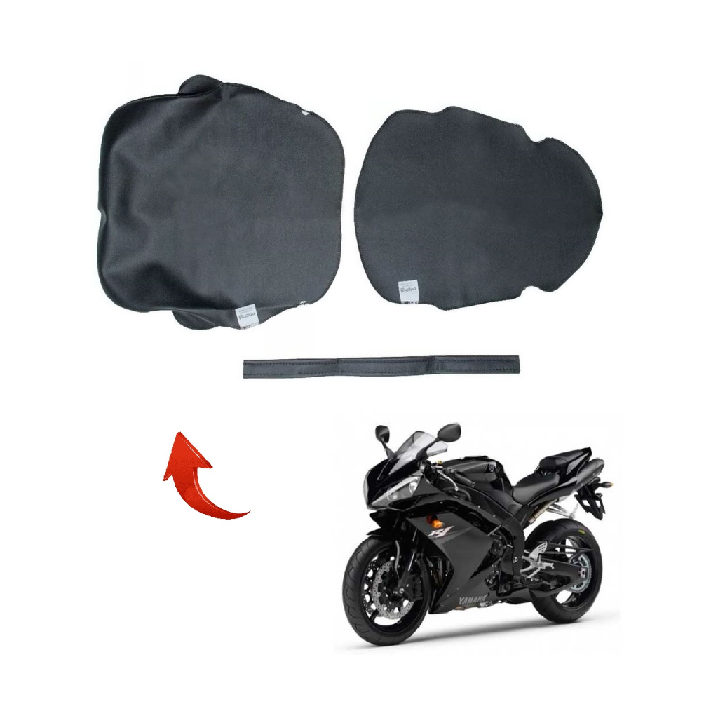 Par Capa do Banco Yamaha R1 De 2007 a 2008 Com Cinta - Lisa / Antiderrapante / Carbono
