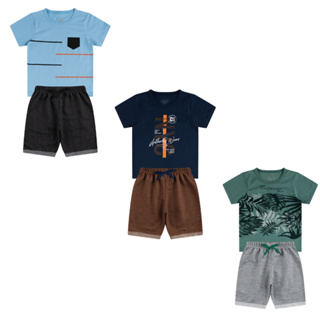 Conjunto Verão Menino tam 2 ao 10. Meia Malha e Moletinho em Oferta na Shopee