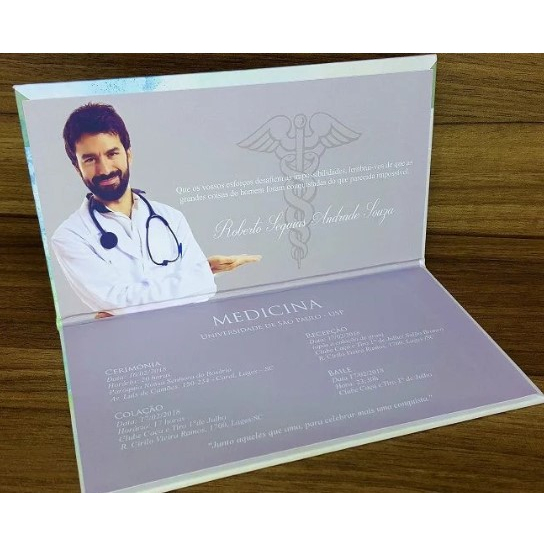 5 Convites de Formatura Faculdade Cartonado em Oferta na Shopee