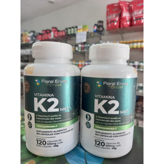 Kit 2 Unid. Vitamina k2 MK7 240 cápsulas de 500mg - Flora Ervas do Brasil