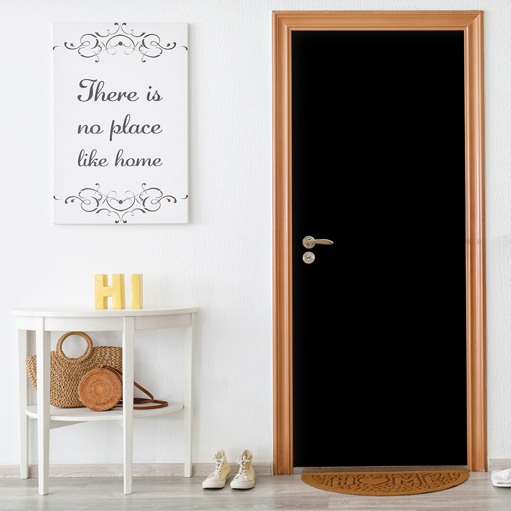 Adesivo Preto Para Porta Vidro Madeira Envelopamento Geladeira Casa Cozinha Sala Quarto Banheiro - 2728mlpt