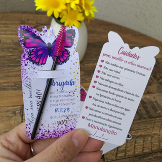 Kit Tag para escovinha de sobrancelhas/cilios - 5x9 cuidados com alongamento,extensão de cílios no verso
