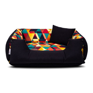 Cama de Cachorro Lola Waterblock 100% Impermeável com Proteção UV Caminha Pet 75x60 Geometric Preto