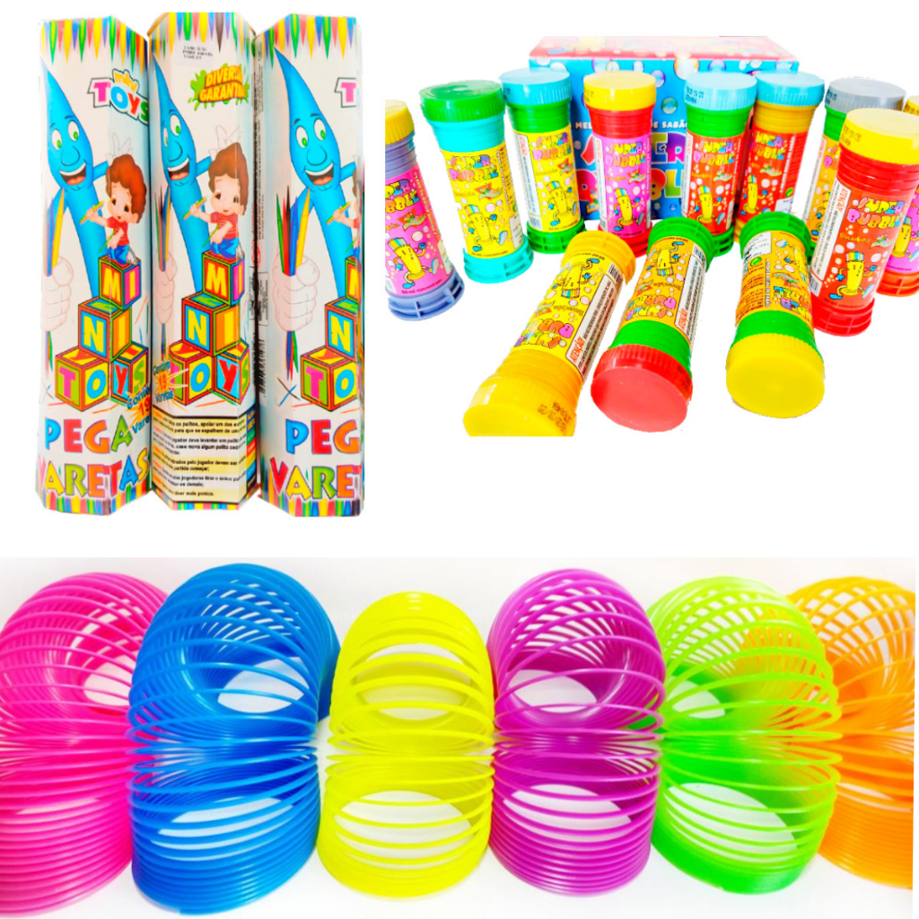 15 Mola Maluca + 15 Pega Vareta + 15 Bolha De Sabão Kit Festa Lembrancinha P/ Aniversario Prenda