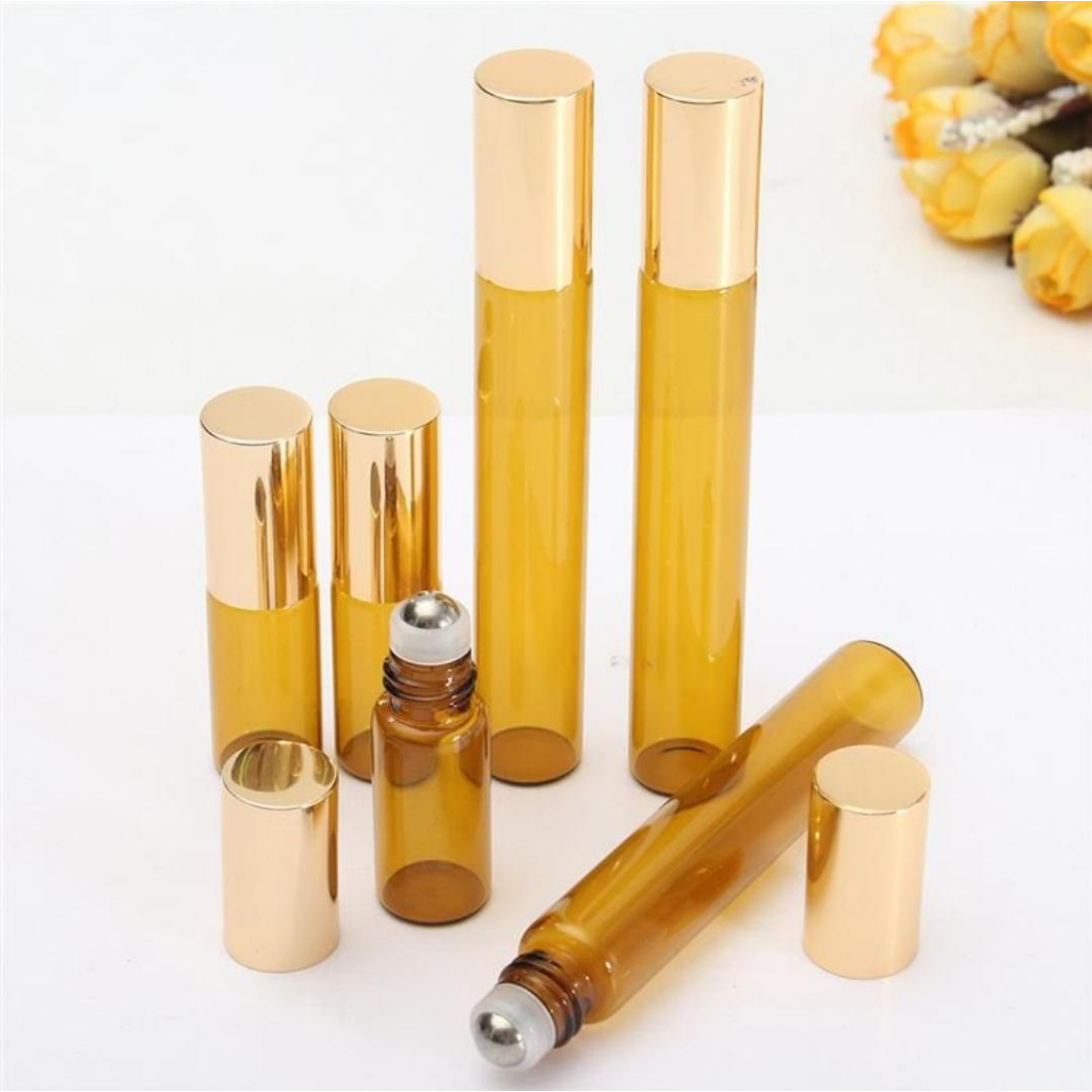 VIDRO ÂMBAR ROLLON 1/2/5/10 ml -  resistente/pratico