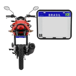Suporte Placa Moto Moldura Medida Mercosul Contran