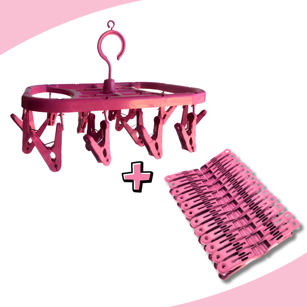 Varal Roupas Íntimas + 24 Prendedores Plástico Calcinha Meias Cueca em Oferta na Shopee