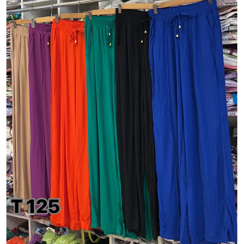 Pantalona tecido de viscolino maravilhosa ela estica com cintura elastex-003 em Oferta na Shopee