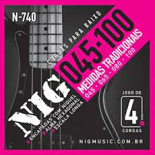 Encordoamento Baixo 4 Cordas 045 Escala Longa N740 – NIG