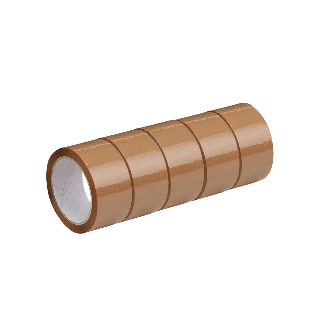 5 Rolos de fita adesiva Marrom 45x50 Metros Cola forte em Oferta na Shopee