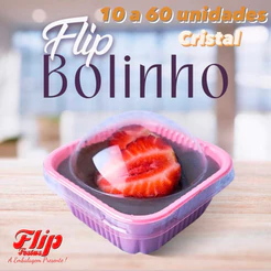 KIT embalagens Bolinho com tampa bolha Flip BOLINHO